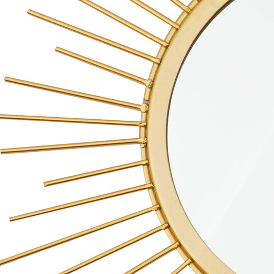 3 Pack Metal Mirrors for Wall Sunburst Wall Mirrors Home Décor Decorative Hanging Wall Art for Living Room Bedroom Entryway (Gold, Flower+Sunburst)